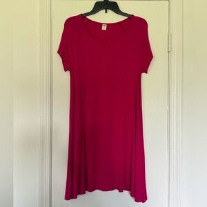 Old Navy Pink Relaxed Short Sleeve T-Shirt Dress